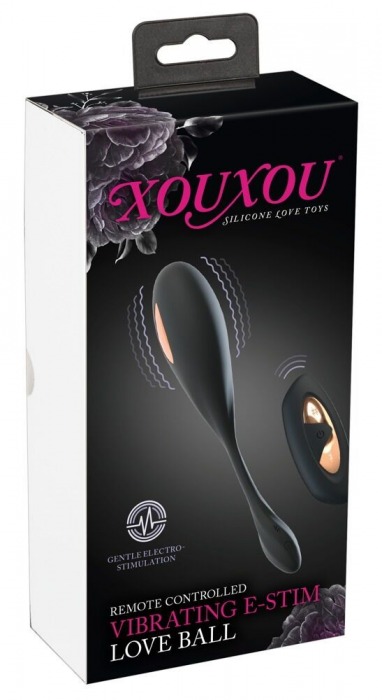 Черное виброяйцо RC Vibrating E-Stim Love Ball с электростимуляцией - Orion - купить с доставкой во Владивостоке