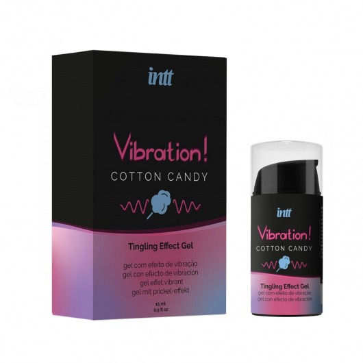 Жидкий вибратор Vibration Cotton Candy с ароматом сахарной ваты - 15 мл. - INTT - купить с доставкой во Владивостоке