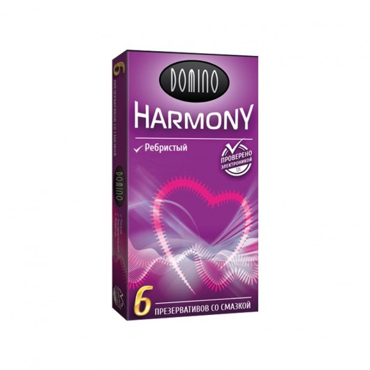 Презервативы с рёбрышками Domino Harmony - 6 шт. - Domino - купить с доставкой во Владивостоке