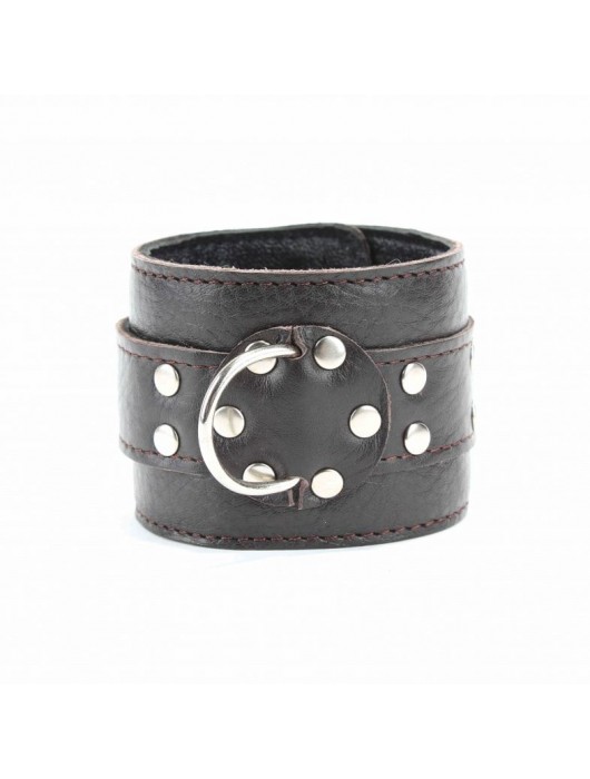 Коричневые оковы из мягкой кожи на металлической цепочке - БДСМ Арсенал - купить с доставкой во Владивостоке