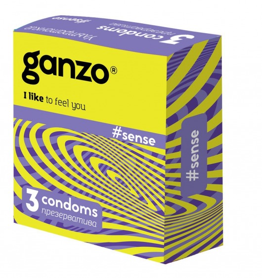 Тонкие презервативы для большей чувствительности Ganzo Sence - 3 шт. - Ganzo - купить с доставкой во Владивостоке