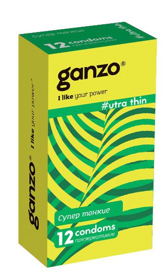 Ультратонкие презервативы Ganzo Ultra thin - 12 шт. - Ganzo - купить с доставкой во Владивостоке
