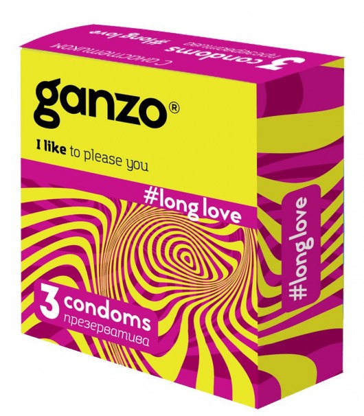 Презервативы с анестетиком для продления удовольствия Ganzo Long Love - 3 шт. - Ganzo - купить с доставкой во Владивостоке