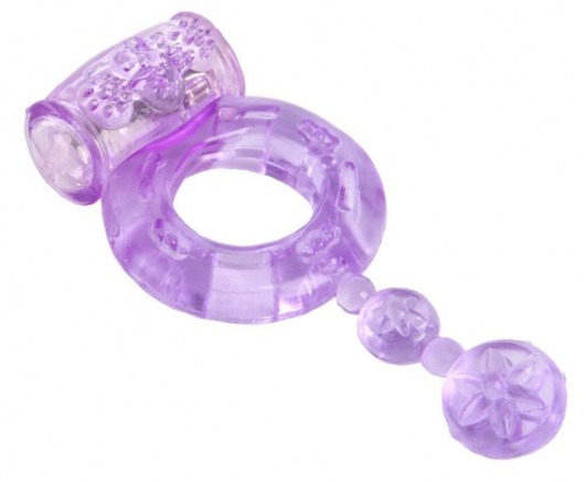 Фиолетовое эрекционное кольцо с вибратором - Toyfa Basic - во Владивостоке купить с доставкой
