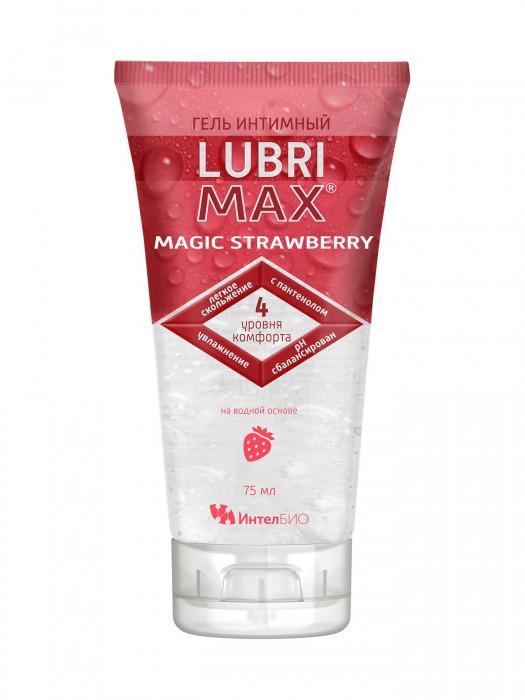 Интимный гель-смазка на водной основе Lubrimax Magic Strawberry - 75 мл. - ИнтелБИО - купить с доставкой во Владивостоке