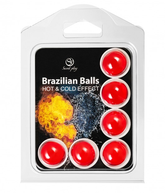 Набор из 6 шариков с массажным маслом Brazilian Balls с охлаждающим и разогревающим эффектом - Secret Play - купить с доставкой во Владивостоке