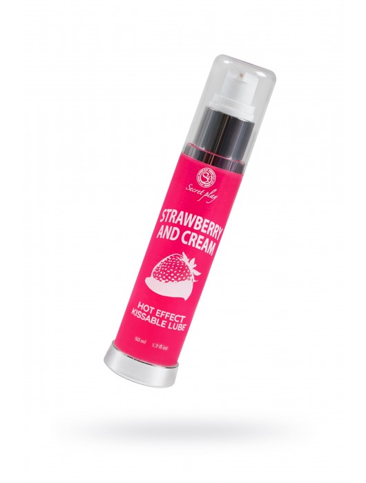 Массажное масло 2-в-1 с разогревающим эффектом и вкусом клубники со сливками - 50 мл. - Secret Play - купить с доставкой во Владивостоке