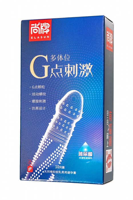 Ультратонкие презервативы Elasun G-spot stimulation с ребрами и точками - 10 шт. - Elasun - купить с доставкой во Владивостоке