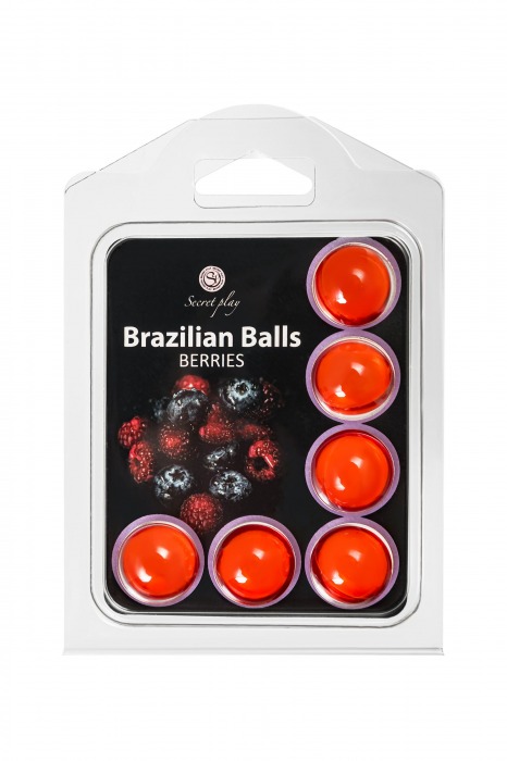 Набор из 6 шариков с массажным маслом Brazilian Balls с ароматом ягод - Secret Play - купить с доставкой во Владивостоке