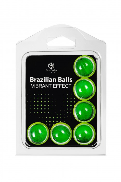 Набор из 6 шариков с массажным маслом Brazilian Balls с эффектом вибрации - Secret Play - купить с доставкой во Владивостоке