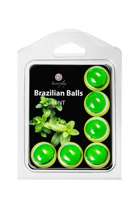 Набор из 6 шариков с массажным маслом Brazilian Balls с ароматом мяты - Secret Play - купить с доставкой во Владивостоке