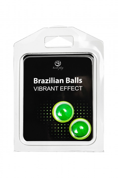 Набор из 2 шариков с массажным маслом Brazilian Balls с эффектом вибрации - Secret Play - купить с доставкой во Владивостоке