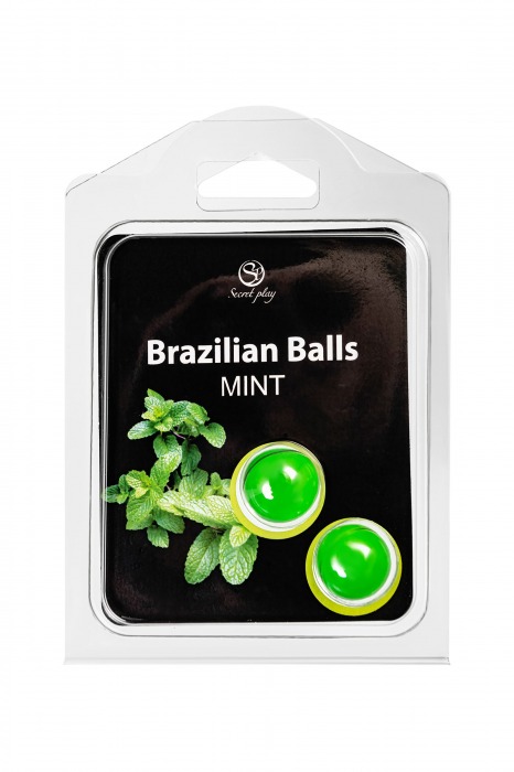 Набор из 2 шариков с массажным маслом Brazilian Balls с ароматом мяты - Secret Play - купить с доставкой во Владивостоке