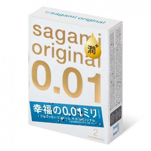 Увлажнённые презервативы Sagami Original 0.01 Extra Lub - 2 шт. - Sagami - купить с доставкой во Владивостоке