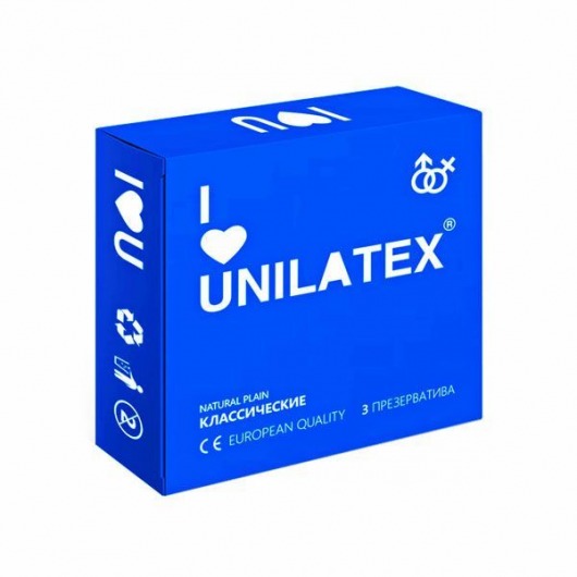 Классические презервативы Unilatex Natural Plain - 3 шт. - Unilatex - купить с доставкой во Владивостоке