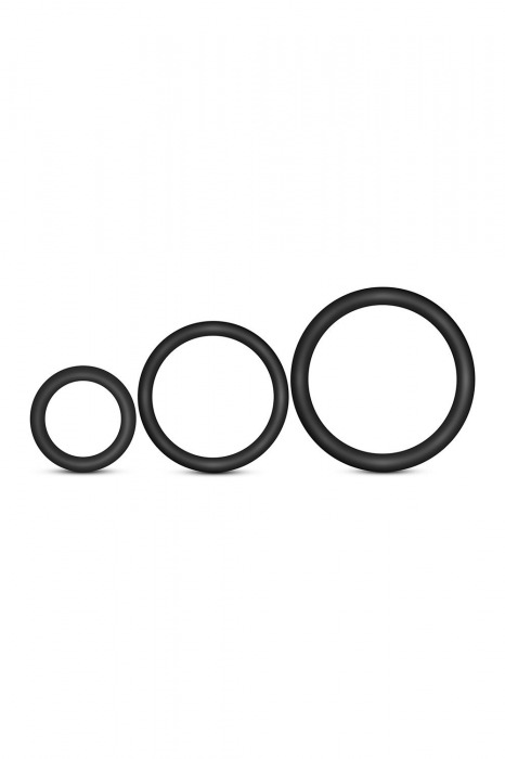 Набор из 3 черных эрекционных колец Cock Ring Set - Blush Novelties - во Владивостоке купить с доставкой