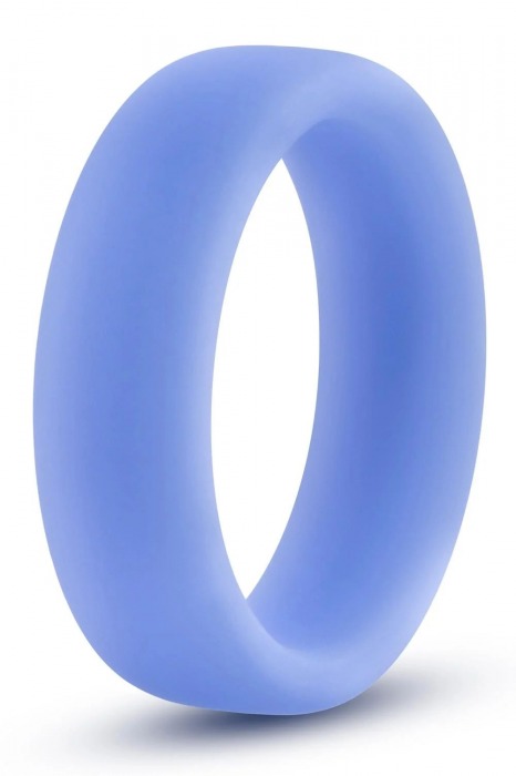 Голубое люминесцентное кольцо Silicone Glo Cock Ring - Blush Novelties - во Владивостоке купить с доставкой