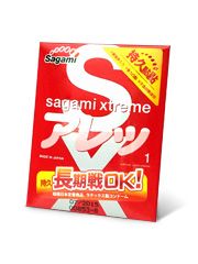 Утолщенный презерватив Sagami Xtreme FEEL LONG с точками - 1 шт. - Sagami - купить с доставкой во Владивостоке