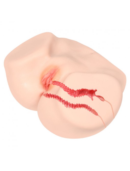 Телесный полуторс с двойным слоем материала и вибрацией Vanilla Onahole Real Vagina - KOKOS - во Владивостоке купить с доставкой