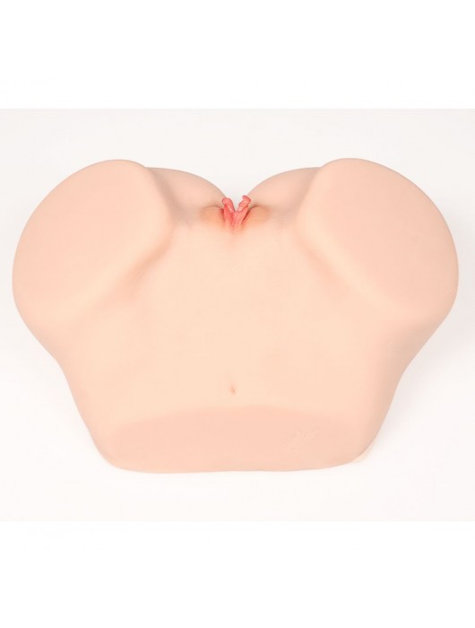 Телесный полуторс с двойным слоем материала и вибрацией Vanilla Onahole Real Vagina - KOKOS - во Владивостоке купить с доставкой