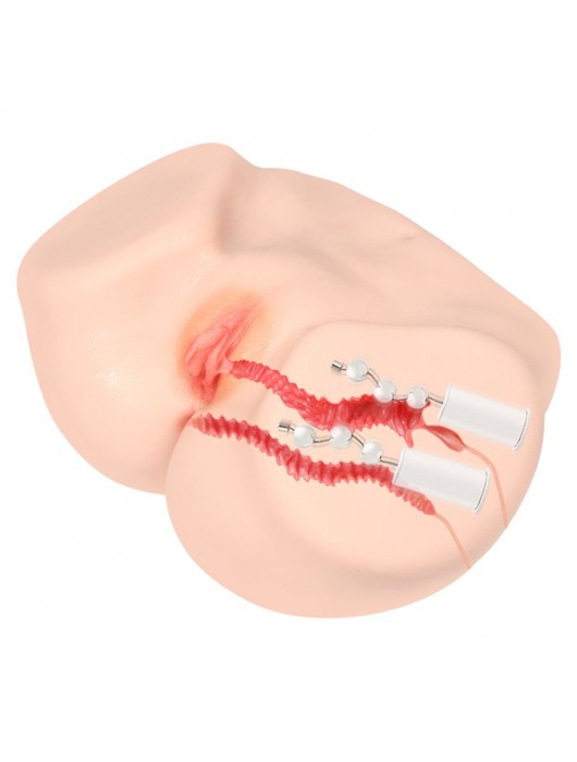 Телесный полуторс с двойным слоем материала и вибрацией Vanilla Onahole Real Vagina - KOKOS - во Владивостоке купить с доставкой