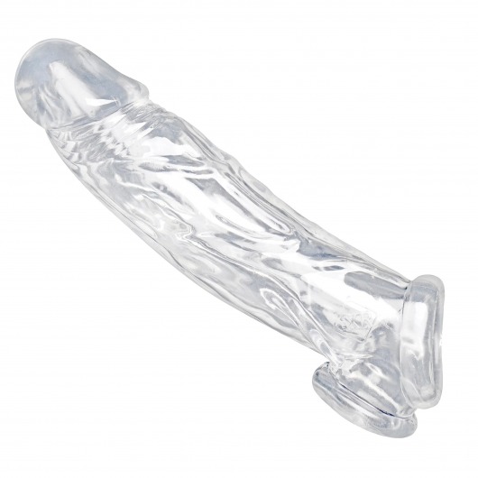 Прозрачная насадка для увеличения члена Realistic Clear Penis Enhancer and Ball Stretcher - 20,3 см. - XR Brands - во Владивостоке купить с доставкой