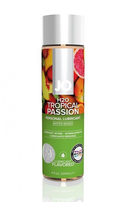 Лубрикант на водной основе с ароматом тропических фруктов JO Flavored Tropical Passion - 120 мл. - System JO - купить с доставкой во Владивостоке