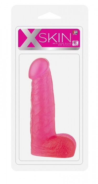 Розовый фаллоимитатор XSKIN 6 PVC DONG - 15,2 см. - Dream Toys