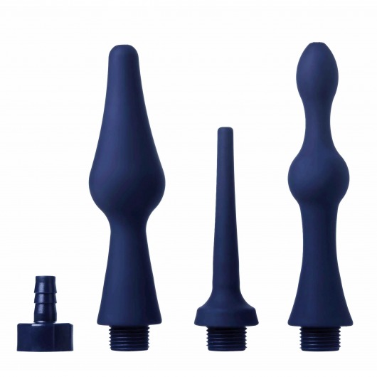 Набор из 3 универсальных насадок для анального душа Universal 3 Piece Silicone Enema Attachment Set - XR Brands - купить с доставкой во Владивостоке