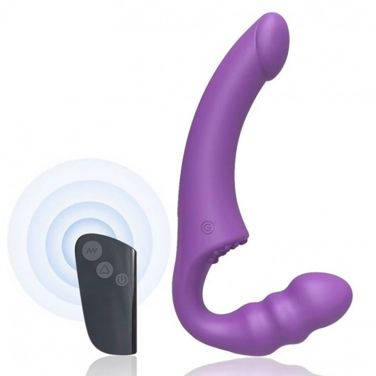 Фиолетовый безремневой страпон Straples Strap-On Dildo - Erokay - купить с доставкой во Владивостоке