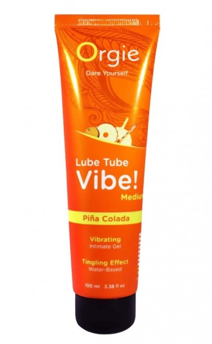 Гель с эффектом вибрации Lube Tube Vibe Medium Pina Colada - 100 мл. - ORGIE - купить с доставкой во Владивостоке