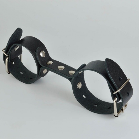 Черные кожаные наручники-фиксатор - Sitabella - купить с доставкой во Владивостоке