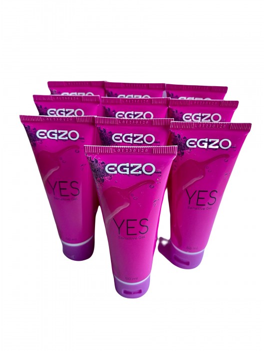 Набор из 10 согревающих лубрикантов на водной основе Egzo Yes (по 50 мл.) - EGZO - купить с доставкой во Владивостоке