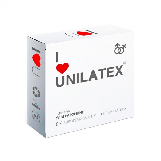 Ультратонкие презервативы Unilatex Ultra Thin - 3 шт. - Unilatex - купить с доставкой во Владивостоке