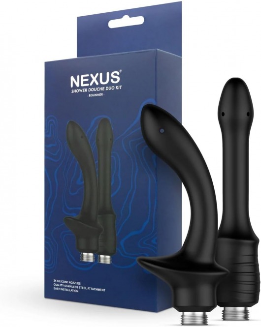 Набор из 2 насадок для анального душа Shower Douche Duo Kit Beginner - Nexus Range - купить с доставкой во Владивостоке