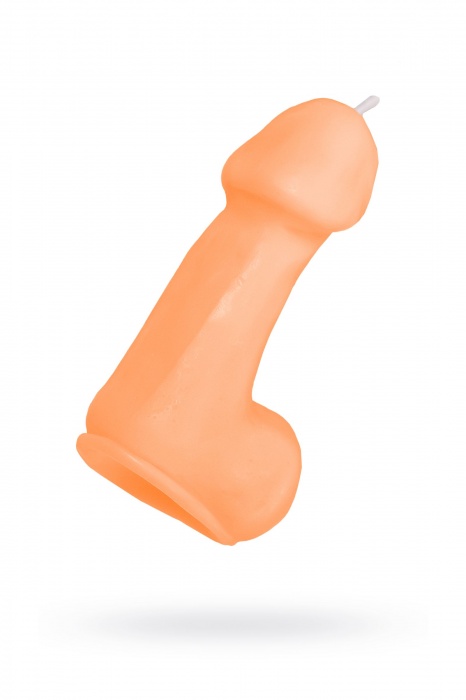 Оранжевая свеча в форме пениса - 47 гр. - Pecado - купить с доставкой во Владивостоке