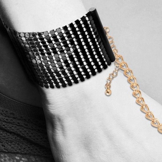 Чёрные дизайнерские наручники Desir Metallique Handcuffs Bijoux - Bijoux Indiscrets - купить с доставкой во Владивостоке