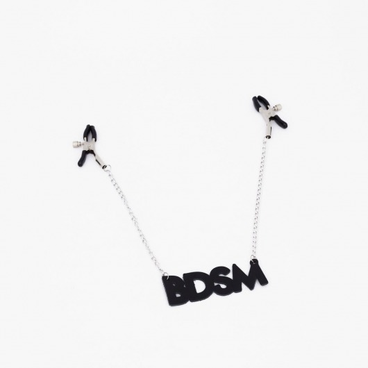 Зажимы на соски с кожаной подвеской BDSM - Crazy Handmade - купить с доставкой во Владивостоке