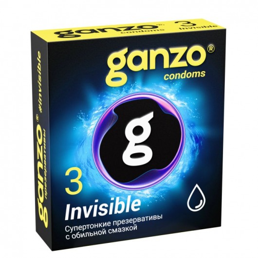 Супертонкие презервативы Ganzo Invisible - 3 шт. - Ganzo - купить с доставкой во Владивостоке