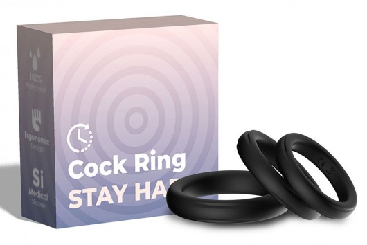 Набор из 3 черных эрекционных колец Stay Hard - Boys of Toys - во Владивостоке купить с доставкой