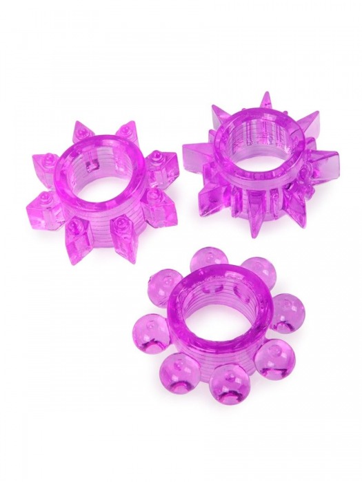Набор из 3 лиловых эрекционных колец различной формы - Erowoman-Eroman - во Владивостоке купить с доставкой