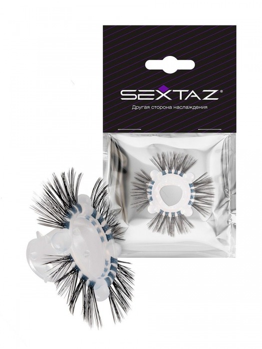 Эластичное эрекционное кольцо с черными «ресничками» - Sextaz - во Владивостоке купить с доставкой