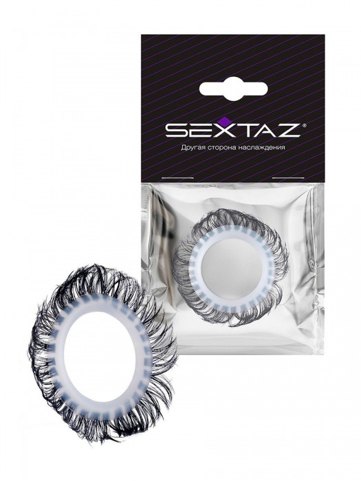 Эластичное эрекционное колечко с черными «ресничками» - Sextaz - во Владивостоке купить с доставкой