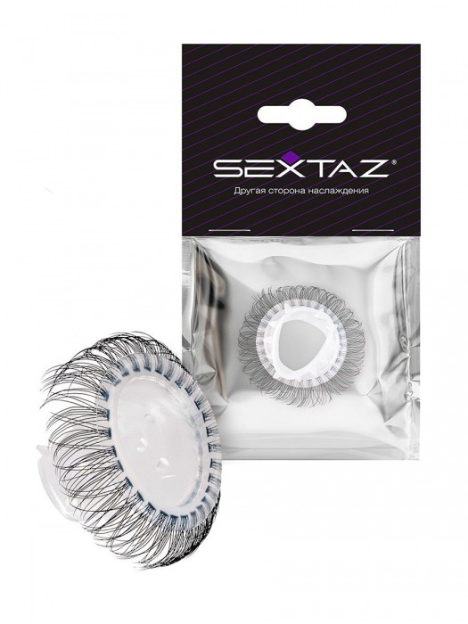 Эластичное эрекционное кольцо с длинными черными «ресничками» - Sextaz - во Владивостоке купить с доставкой