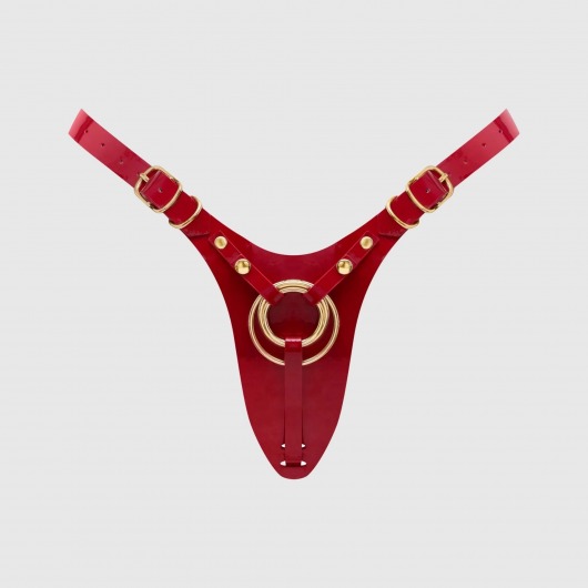 Красный пояс для фиксации насадок Strap-On-Me Leatherette Harness Fabulous - Strap-on-me - купить с доставкой во Владивостоке