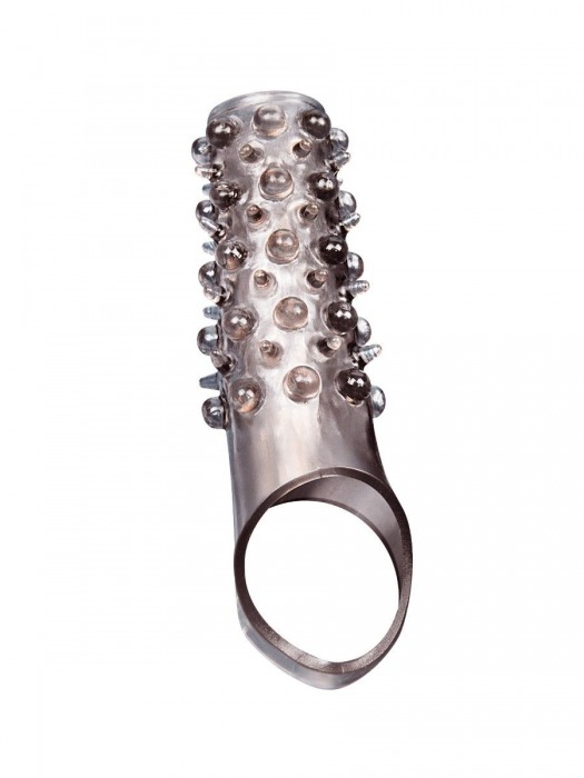 Дымчатая насадка на пенис с шипами и выпуклостями - 12 см. - Sex Expert - во Владивостоке купить с доставкой