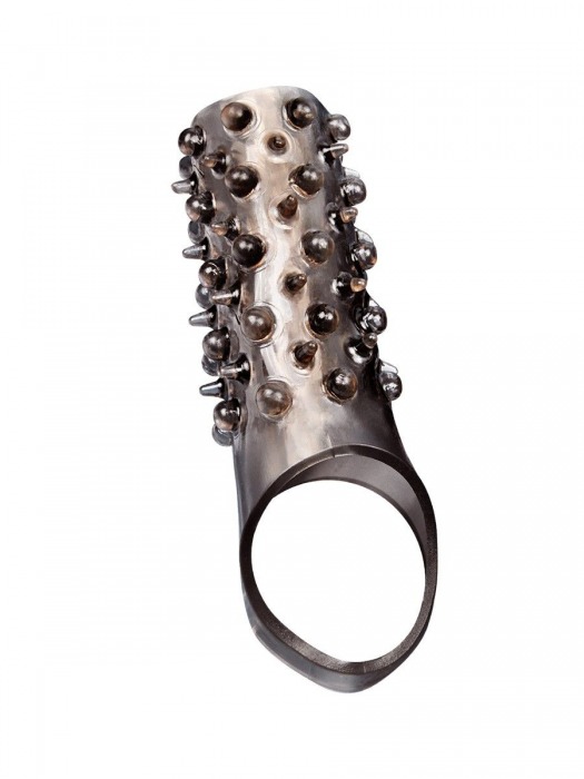 Дымчатая насадка на пенис с шипами и выпуклостями - 12,5 см. - Sex Expert - во Владивостоке купить с доставкой