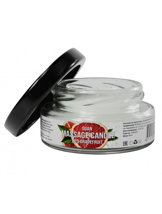 Массажная свеча «Красный грейпфрут» - 50 мл. - SGAN - купить с доставкой во Владивостоке