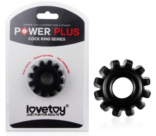 Чёрное эрекционное кольцо для пениса Power Plus - Lovetoy - во Владивостоке купить с доставкой