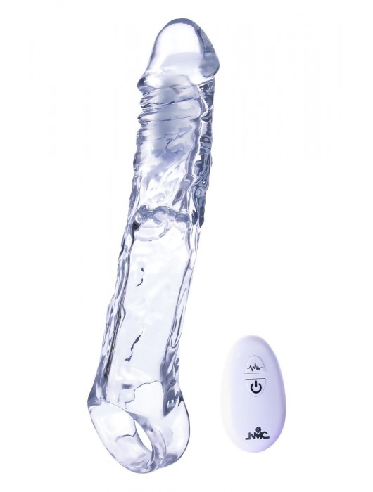 Прозрачная насадка-удлинитель Length Enhancer With Bullet с подхватом - 22,3 см. - NMC - во Владивостоке купить с доставкой